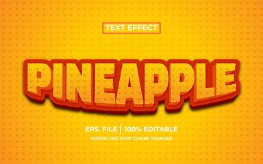 pineapple text effect editable