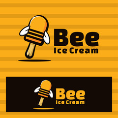 bee ice cream logo illustration