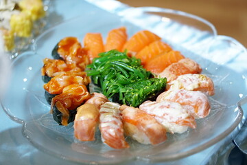 salmon sushi japanese food lunch dinner