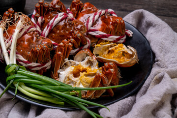 Steamed hairy crab, a traditional Chinese cuisine