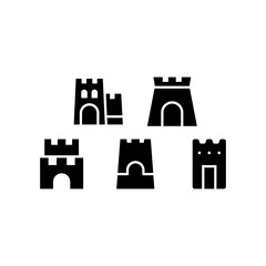 Castle Icon Set Vector Symbol Design Illustration