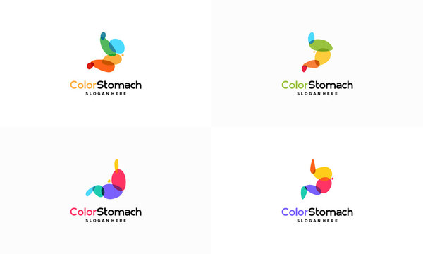 Set of Stomach Logo designs, Colorful Stomach logo designs concept vector
