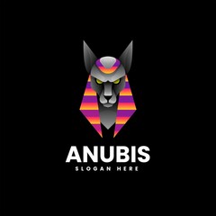 Vector Logo Illustration Anubis Gradient Colorful Style.