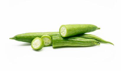 Snake gourd over white background