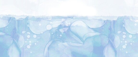 氷を感じさせる薄青い泡のイメージ