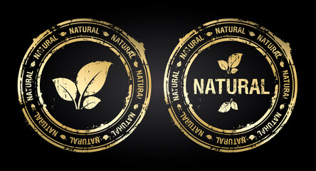 Natural, eco friendly, organic - stamp imprints set