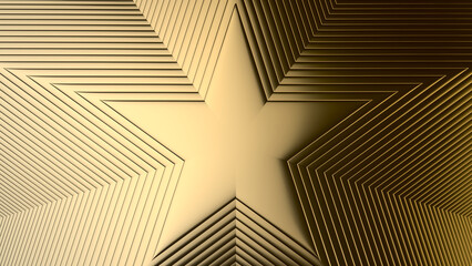 gold star pattern abstract 3d illustration 3d render