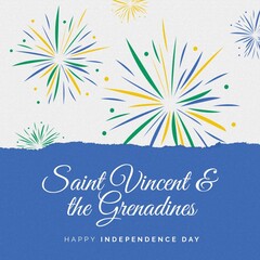 Image of saint vincent and grenadines independence day and fireworks