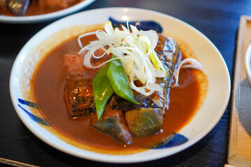 mackerel in Miso source dish