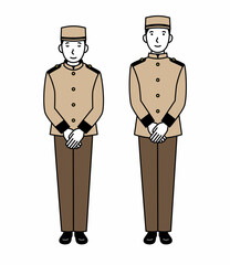 お辞儀をするホテル従業員