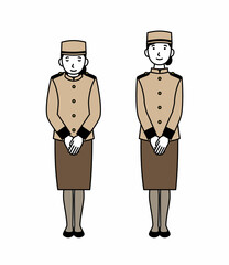 お辞儀をするホテル従業員