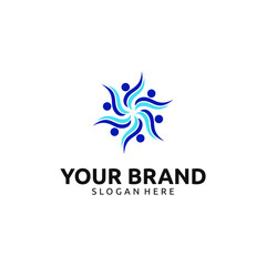 ABSTRACT PEOPLE AND COMMUNITY LOGO DESIGN