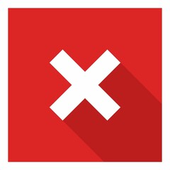 Wrong marks, Cross marks, Rejected, Disapproved, No, False, Not Ok, Wrong Choices, Task Completion, Voting. - vector mark symbols in red. White stroke and shadow design. Isolated icon.