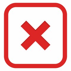 Wrong marks, Cross marks, Rejected, Disapproved, No, False, Not Ok, Wrong Choices, Task Completion, Voting. - vector mark symbols in red. Isolated icon.