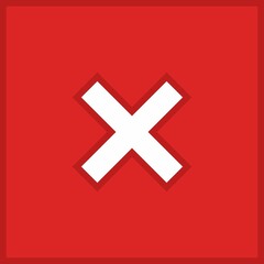 Wrong marks, Cross marks, Rejected, Disapproved, No, False, Not Ok, Wrong Choices, Task Completion, Voting. - vector mark symbols in red. Isolated icon.