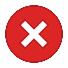 Wrong marks, Cross marks, Rejected, Disapproved, No, False, Not Ok, Wrong Choices, Task Completion, Voting. - vector mark symbols in red. Isolated icon.