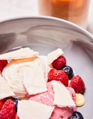 ice cream bowl and coffee