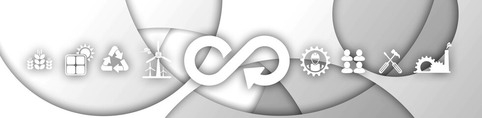 circular economy icons on white background	