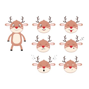 Art & Illustration  Constructor set. Christmas deer. On a white background .