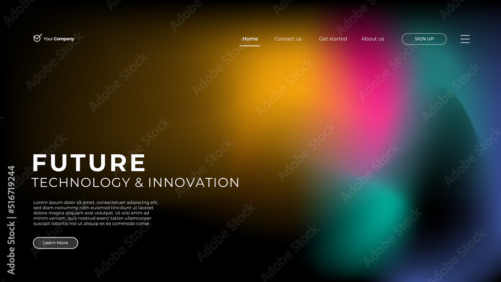 Fototapete bright website screen part for responsive web design project development. corporate landing page blo