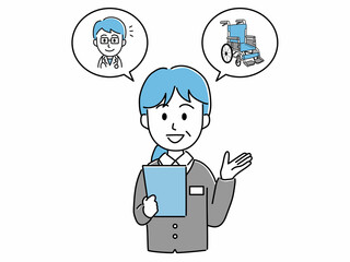 ケアマネージャー、社会福祉士のイラスト