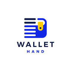 hand wallet logo vector icon illustration