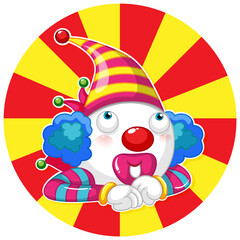Naklejka premium Circus clown colourful icon banner
