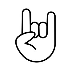 Heavy Rock Icon. Horns hand gesture. Vector illustration.