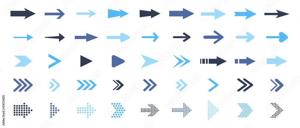Poster arrows set icons. arrow vector collection. arrow. cursor. modern simple arrows.