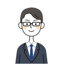 眼鏡のビジネスマン　イラスト素材