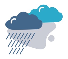 Raining weather, forecast or outlook icon widget