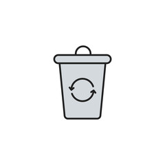 Waste recycling icon. Trash can symbol. High quality coloured vector illustration..