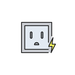 Power socket icon. High quality coloured vector illustration..