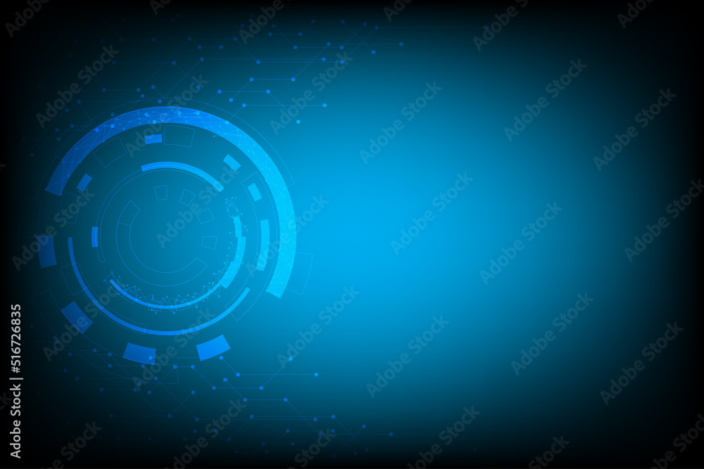 Poster deep green and blue light of network technology with line of connection. free and blank space for cr