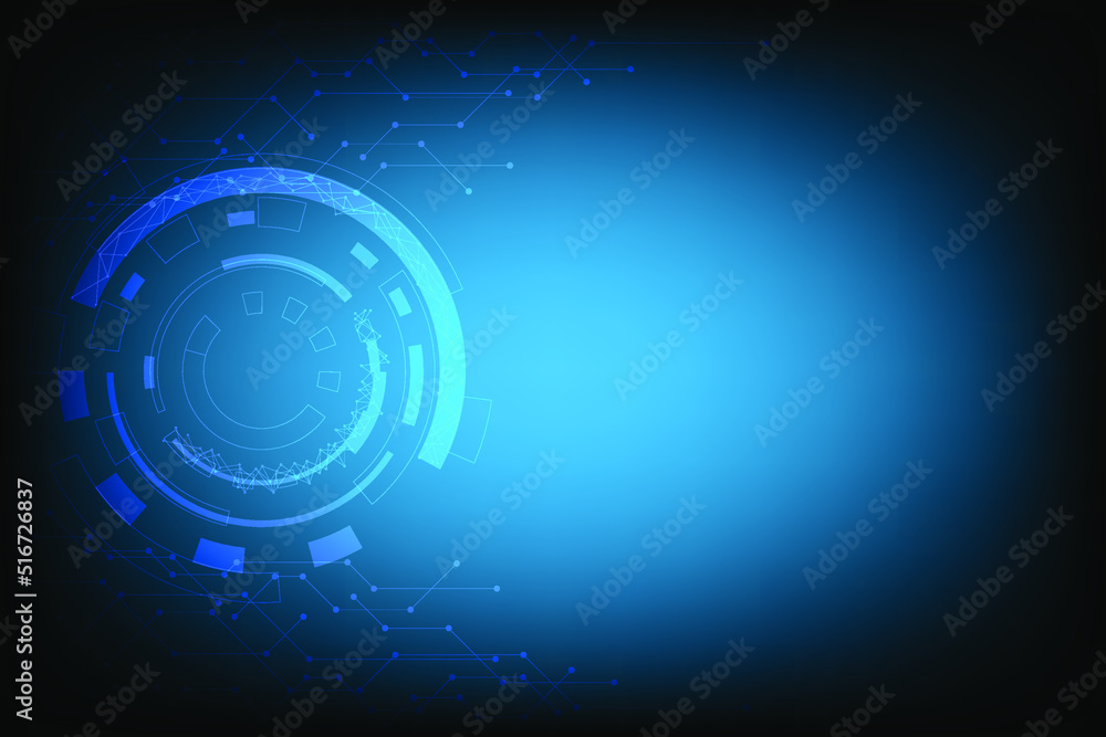 Poster deep green and blue light of network technology with line of connection. free and blank space for cr