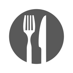 Restaurant oder Speisekarte Button - Icon schwarz weiß