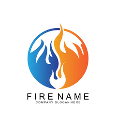 Burning Flame Logo Design, Product Brand Icon Illustration