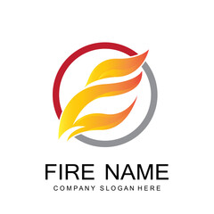 Burning Flame Logo Design, Product Brand Icon Illustration