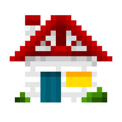 Obraz premium Editable Vector Illustration of House. Good for sticker, icon, clip art, ppt, game, education, etc