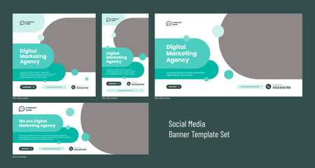 Digital marketing social media marketing post or banner template design set