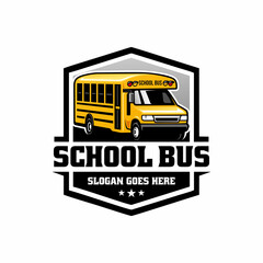 School bus illustration logo vector © winana