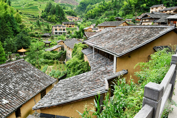 Fototapeta na wymiar traditional style local residents' houses in rural China