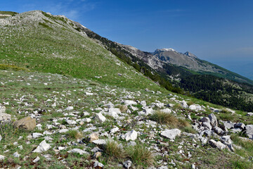 Mountain peak of the Tomorr mountain in 