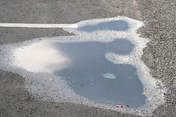 reflect in water on street