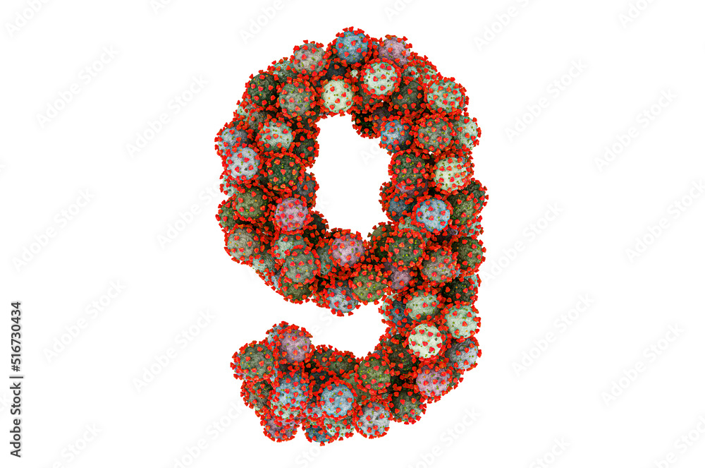 Poster number 9 from viruses. 3d rendering