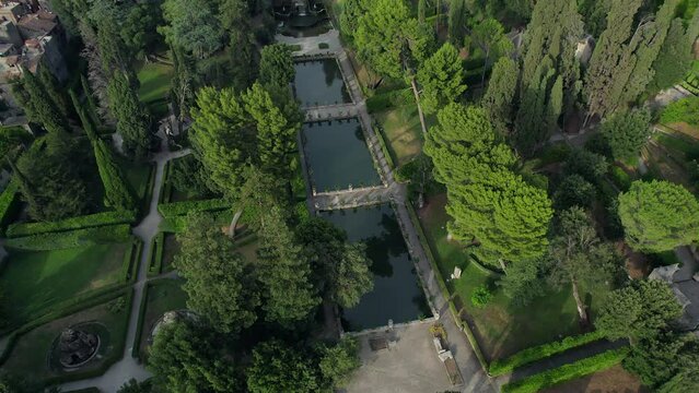 4K Aerial of Tivoli, outside of Rome, Italy.