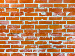 Old worn red brick wall pattern