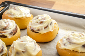 swirls cinnamon rolls. cinnabon with cinnamon. pastry. food concept