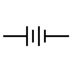 multi cell battery symbol - electronic symbol with black color isolated on white