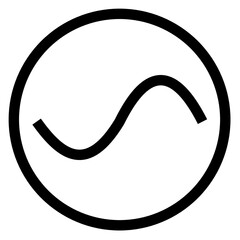 alternating current supply symbol (AC source symbol) - electronic symbol with black color isolated on white